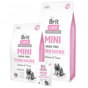 BRIT CARE DOG MINI YORKSHIRE sausā barība suņiem Lasis, tuncis 7kg